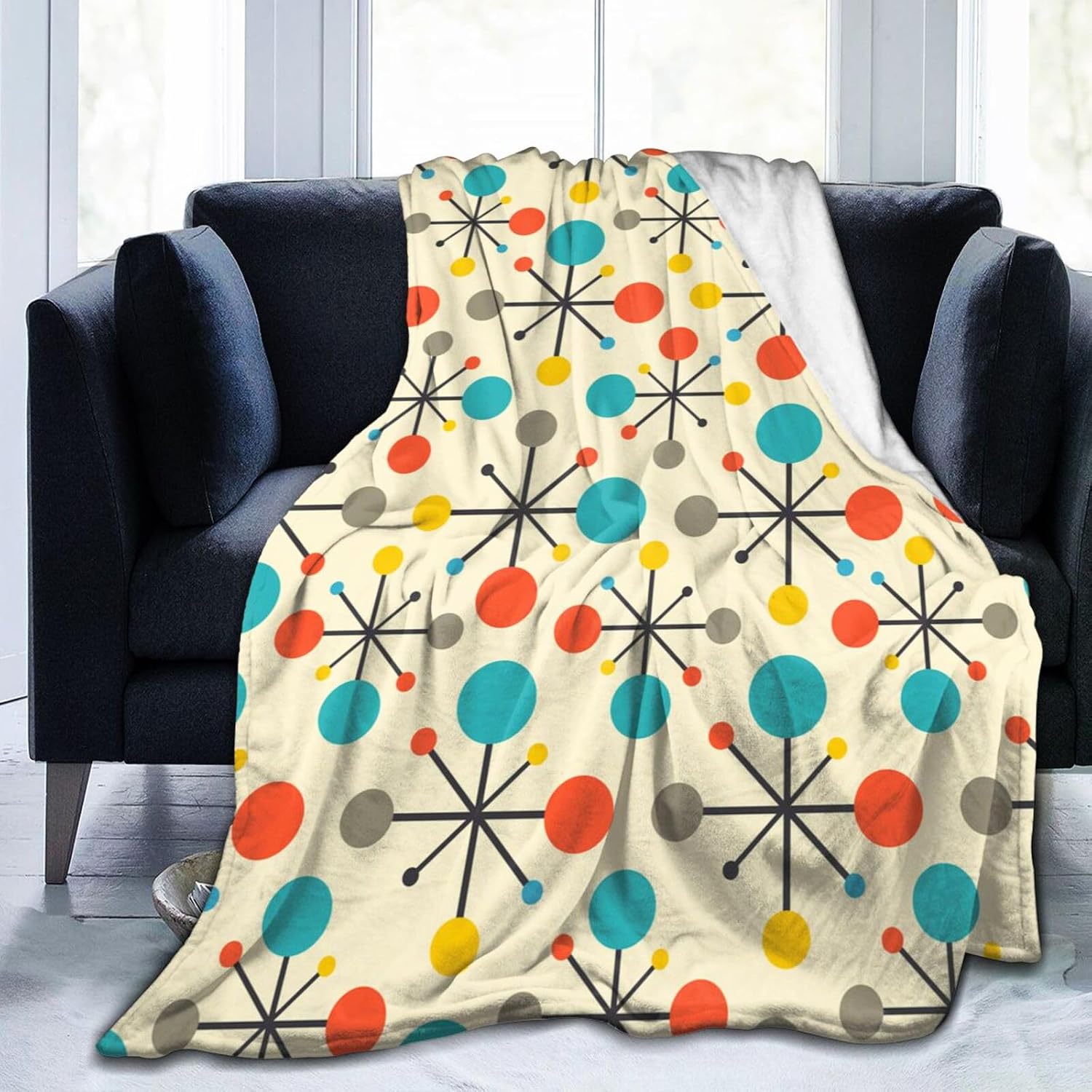 Atomic-style retro throw