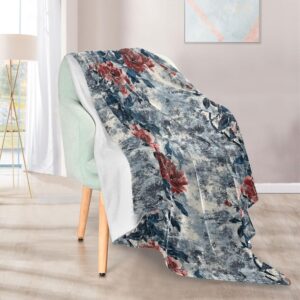 Vintage Floral Fleece Throw