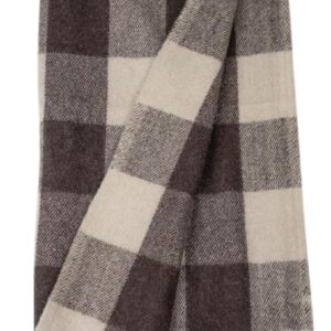 Plaid Wool Throw with Tassels
