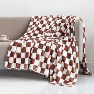 Brown checkerboard throw