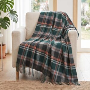 Pure Wool Plaid Throw